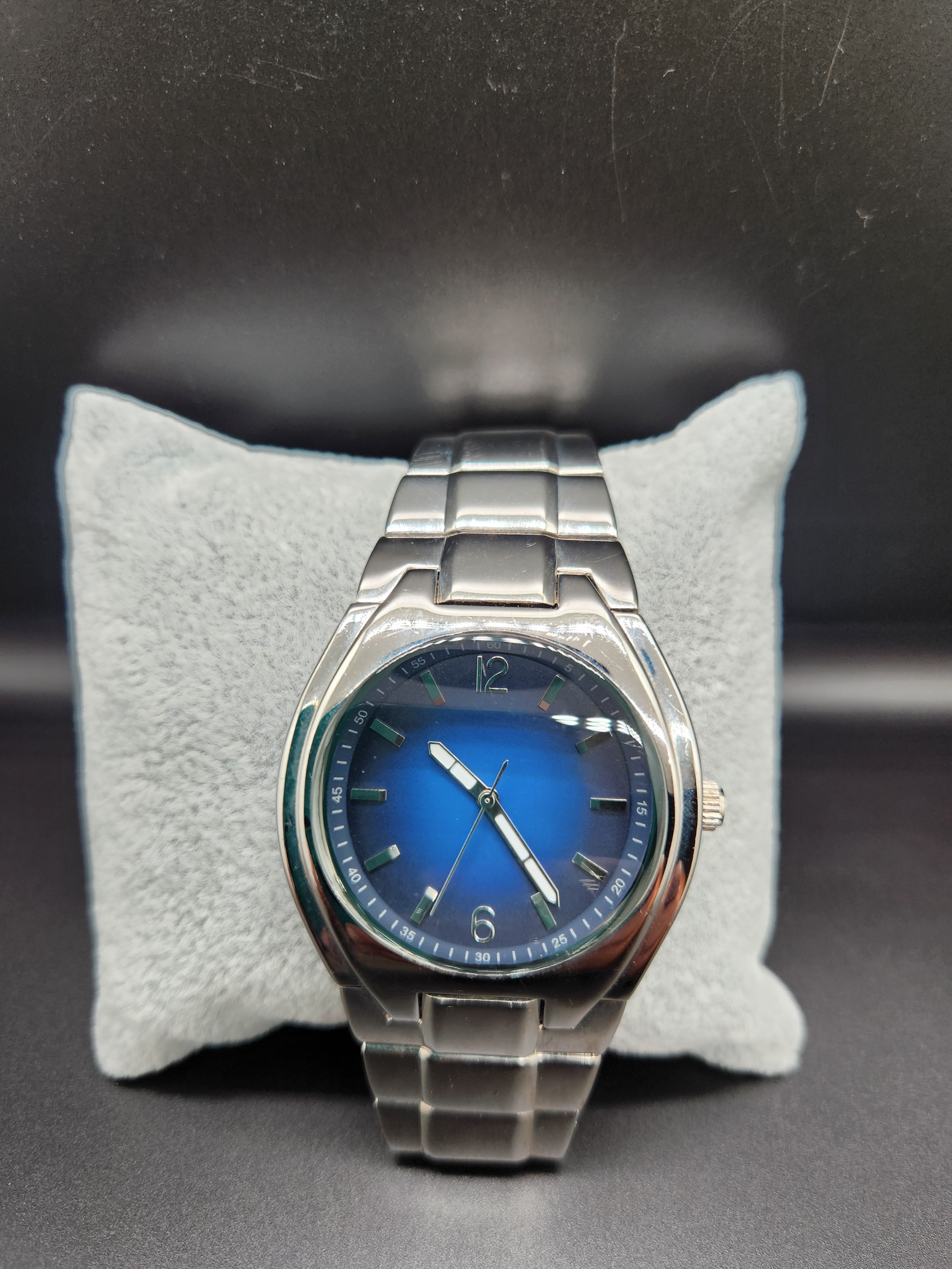 Blue Dial Stainless Steel Wristwatch